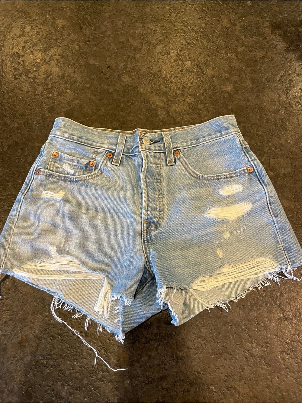 Levi's 501 high rise cut off shorts